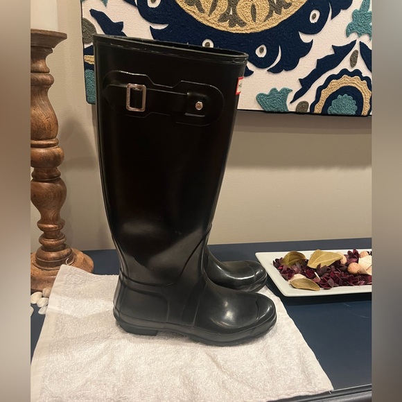 Hunter original tall rain boots black size 9 excellent condition - Picture 11 of 16
